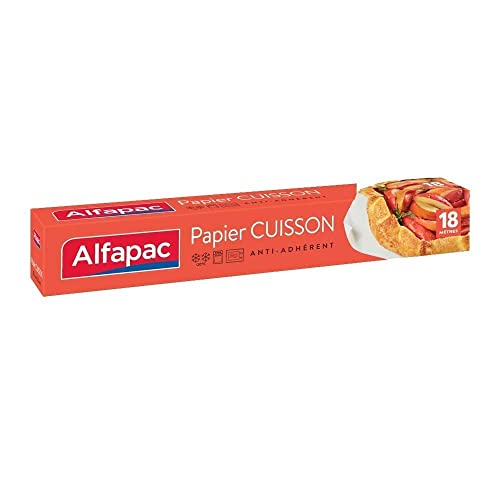ALFAPAC - Papier cuisson 18M - Anti-adhérent - Démoulage facile - Fabriqué en France