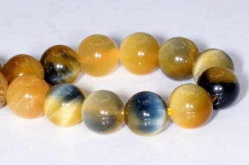 6MM Natural Golden Blue Tiger Eye Grade AAA Round Gemstone Loose Beads 7.5'',
