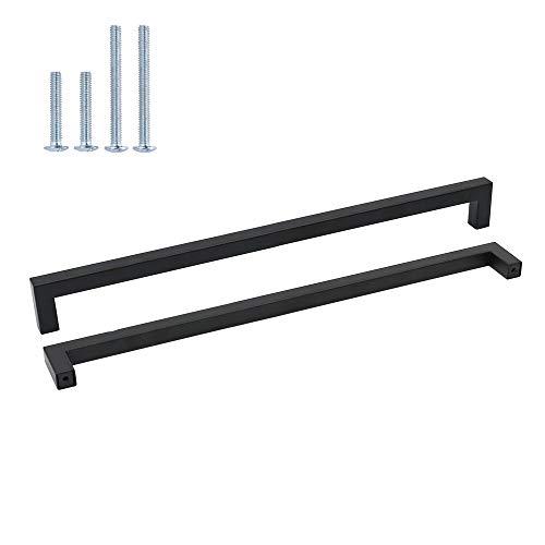 goldenwarm 20x 458mm Schwarz Möbelgriff Edelstahl Stangengriff Küchengriff LSJ12BK458 Griffe Schwarz Küchengriff Schrankgriffe Schubladengriffe Quadra