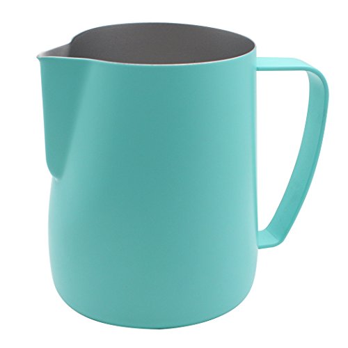 Dianoo Stainless Steel Frothing Pitcher Jug Steaming Pitcher Suitable For Coffee, Latte And Frothing Milk 600ml Blue - Thumbnail 5