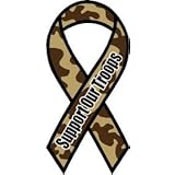 Camouflage Support Our Troops Ribbon Magnet