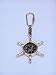 Hampton Nautical  Solid Brass Ship's Wheel Compass Key Chain, Brass