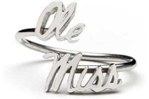 Stone Armory University of Mississippi Ole Miss Jewelry - Ole Miss Stainless Steel Ring - Hypoallergenic and Adjustable Sizes 5-12 - Ole Miss Gifts for Women