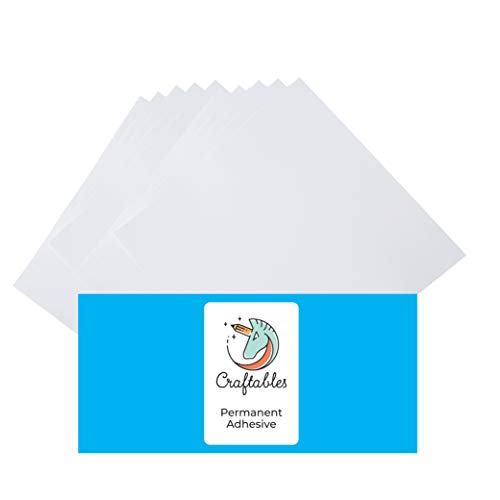 Craftables Matte White Vinyl Sheets Permanent, Adhesive, Glossy