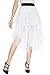 Urban CoCo Women's Sheer Tutu Skirt Tulle Mesh Layered Midi Skirt (L, White)