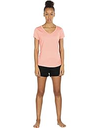 icyzone Activewear Fitness Yoga Tops Entrenamiento Cuello en V Espalda abierta Camisetas para Mujer