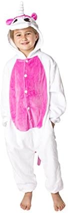 Juxy Couture Kids White-Pink Unicorn Onesie Pajamas Kigurumi Costume For Girls and Boys (9-10 yrs)