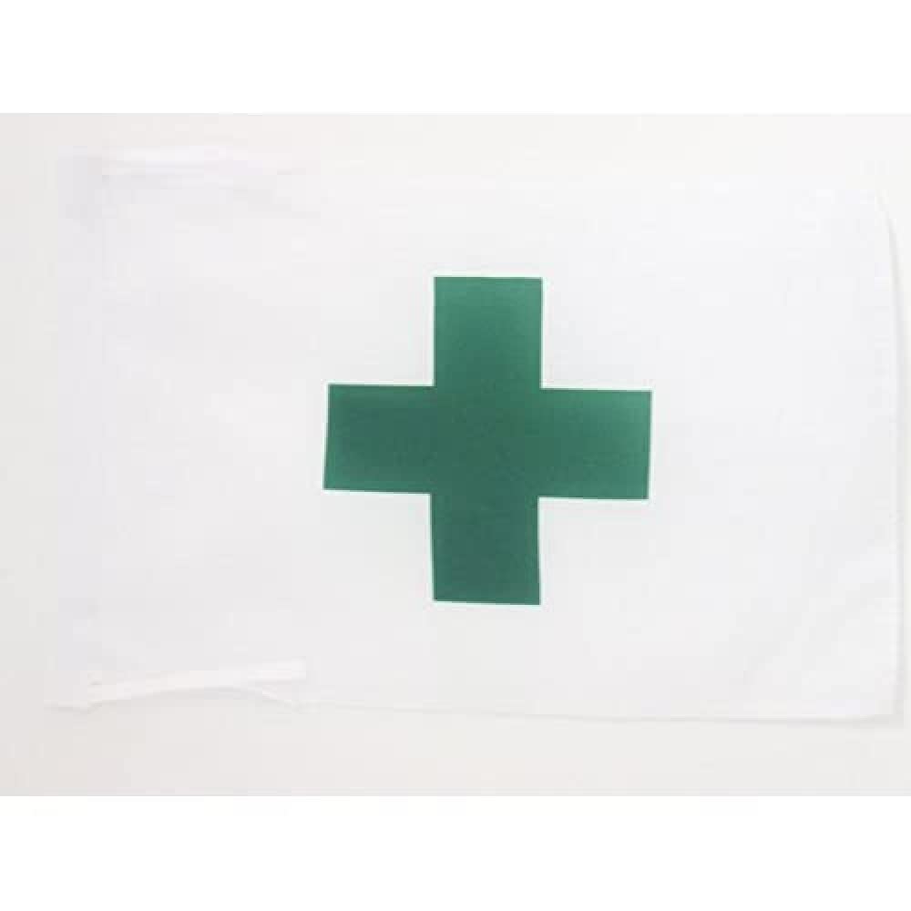AZ FLAG - Green Cross International Flag - 18'' x 12'' - 100% Polyester environmental organisation Small Banner with Two Cords - Fade Resistant - Vivid Colors - 18x12 in - 45x30 Cm — image 1