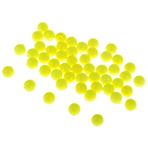 B Blesiya 50 Stücke Fischerei Schwimmköder Schwimmkugel mit Loch- S/M/L Simulation Köder Fischköder Zubehör - Gelb S – Bild 8