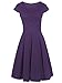 oxiuly Women's V-Neck Cap Sleeve Floral Casual Work Stretch Swing Dress OX233 (S, Purple Soild)