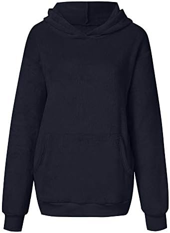 VPASS Women Sale Ladies Fuzzy Casual Loose Sweatshirt Fleece Hoodies with Pockets Winter Warm Fluffy Hooded Pullover Long Sleeve Outerwear