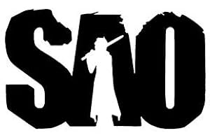 SO COOL STUFF SAO Kirito Silhouette - Vinyl 5 Inches Wide (Color: Black) Decal Laptop Tablet Skateboard Car Windows Stickers