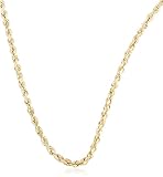 10k Yellow Gold 2mm D-cut Rope Chain Necklace - 8