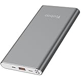Yoobao A1 10000mAh Ultra Slim Power Bank Portable Charger External Battery Pack Powerbank (Micro &amp; Lightning Dual Input) for iPhone X, iPhone 8 Plus / 8, iPhone 7 6s 6 Plus iPad and More - Gray