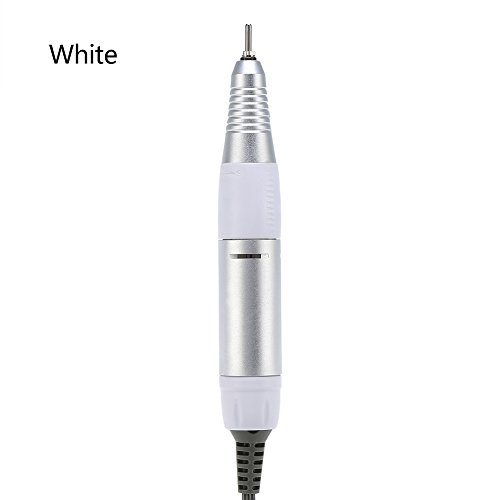 Qinlorgo 4 Colors Electric Nail Art Drill Handle Handpiece Manicure Pedicure Tools Accessories Non-Toxic(白色)