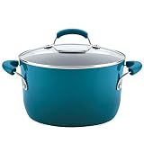 Rachael Ray 17659 Brights  Nonstick Stock Pot/Stockpot with Lid - 6 Quart, Blue