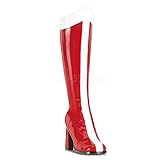 Funtasma by Pleaser Women's Halloween GOGO-305,Red/White Stretch Patent,10 M