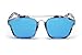 SOJOS Square Fashion Women Mirrored Lens Abstract Sunglasses SJ2003 with Blue Frame/Blue Mirrored Lens