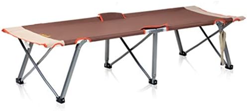 折りたたみベッド 屋外のビーチポータブルキャンプベッド 金属製の折りたたみキャンプベッド オフィスランチベッド 家庭用シングルベッド Color 25cm ラッピング Brown 65 190 Size