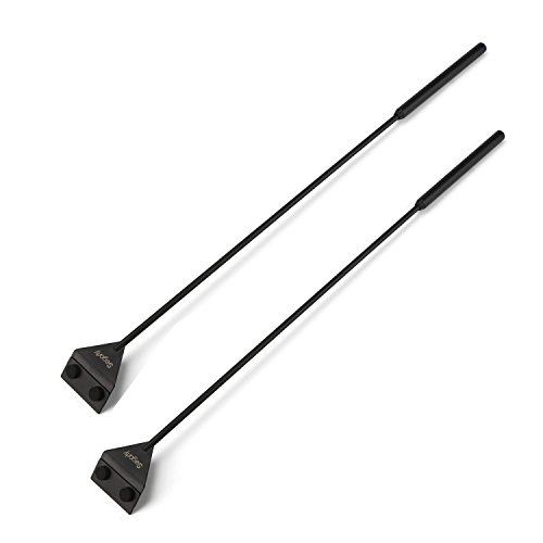 Segarty Stainless Steel Algae Scrapers, 2 Pack Glass Aquarium Cleaner, Long Handle Thin Sharp, for Fish Reef Plants Glass Tank, Black