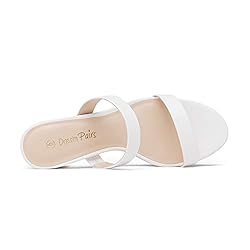 DREAM PAIRS Women's Dhs213 Two Strap Open Toe Low