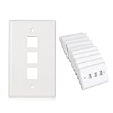 Cable Matters 10-Pack Low Profile 3-Port Cat5e, Cat6 Keystone Jack Wall Plate in White