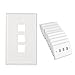 [UL Listed] Cable Matters 10-Pack Low Profile 3-Port Keystone Jack Wall Plate, RJ45 Wall Plate for Keystone Jacks in White