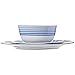 Amazon Basics 18-Piece Kitchen Dinnerware Set, Plates, Dishes, Bowls, Service for 6, Cottage