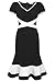 ANGVNS Women's V Neck Short Sleeve Bow-knot Belted Vintage Retro Bridesmaid Dress