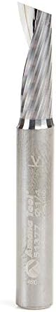 Amana Tool51377 SC Spiral O Single Flute, Aluminum Cutting 1/4 D x 3/4 CH x 1/4 SHK x 2 Inch Long Up-Cut Router Bit with Mirror Finish