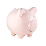 Pearhead Ceramic Pink Piggy Bank, Makes a Perfect Unique Gift, Nursery Décor, Keepsake, or Savings Piggy Bank for Kids, Pink