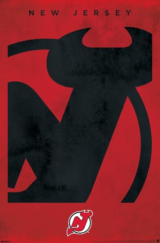 Trends International NHL New Jersey Devils - Logo 25 Wall Poster, 34L x 22.4W,…