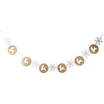 Amazon Com Zotemo Elk And Snowflake Shaped Banner White And Black