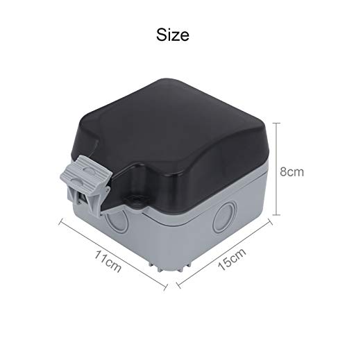 Shoze Außensteckdose Steckdose IP66 Wetterfest Staubdicht Feuchtraum Aufputz Schutzkontakt für den Außenbereich mit… – Bild 4