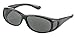 LensCovers Small Polarized Sunglasses | Wear Over Prescription Glasses| Fitover for Glasses up to 5 5/16'' X 1 5/8'' | Rectangle Black Frame and Smoke Lens