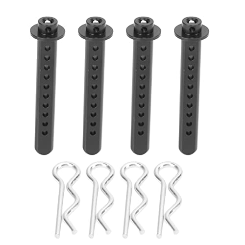 VGEBY RC Car Body Posts Mount Holder, Aluminum RC Car Shell Column Replacement Accessories for Axial SCX10 1/10 RC Car Black Car Model Accessory Model Toy