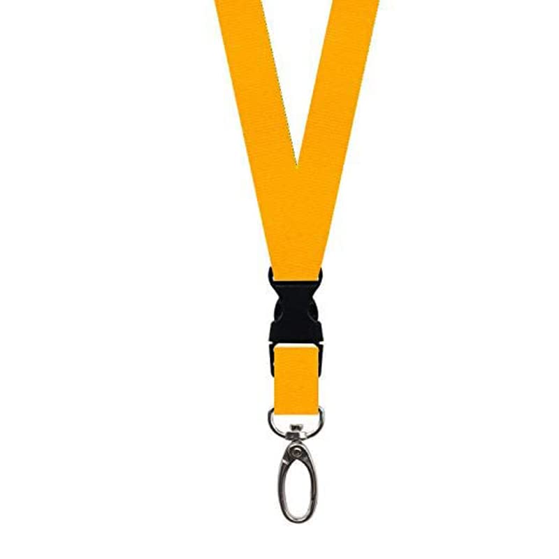 SUPERETOOL Badge Neck Strap Lanyard with Metal Clip Safety Buckle Yellow 155mm Silky Soft Sweat-Absorbing Neck Strap （1Pcs）
