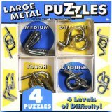 Chunky Metal Brain Teaser Puzzles _ Set of 4