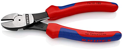 Knipex Kraft-Seitenschneider schwarz atramentiert, mit Mehrkomponenten-Hüllen 180 mm 74 12 180 – Bild 3