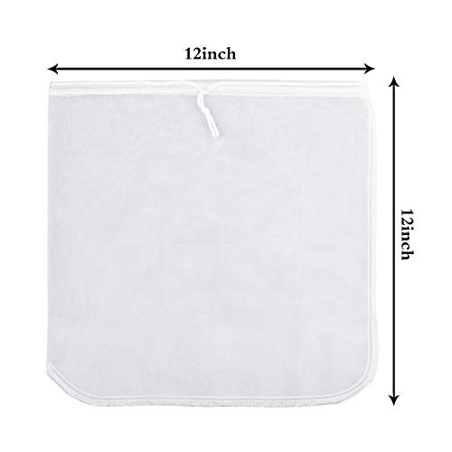 3 Pack-Nut Milk Bag, Multiple Usage Food Strainer, Reusable Food Grade Nylon Mesh Filter for Almond Milk, Soy Milk,Cold Brew Coffee Bag Cheesecloth, Fruit Juice, Yogurt, Vegetable Juice Filter