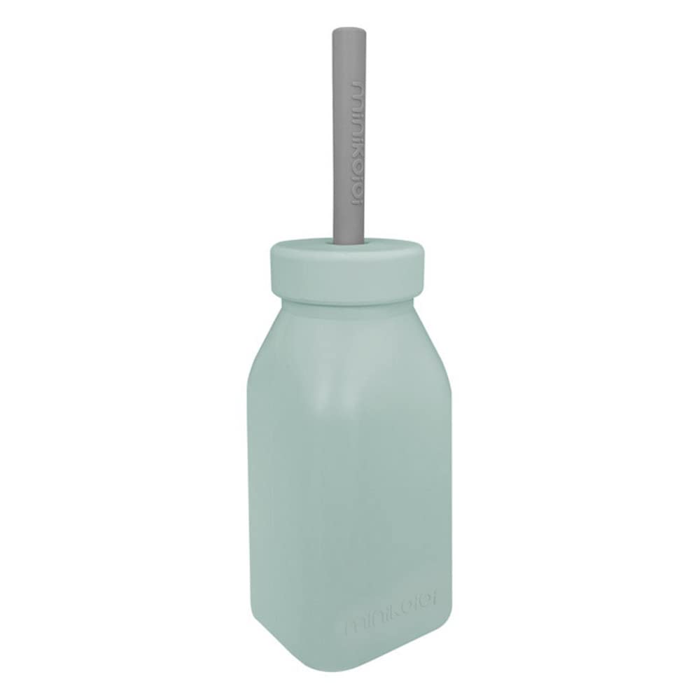 MinikOiOi 101240005 Bottle 200 ml Bottle+Straw Mint