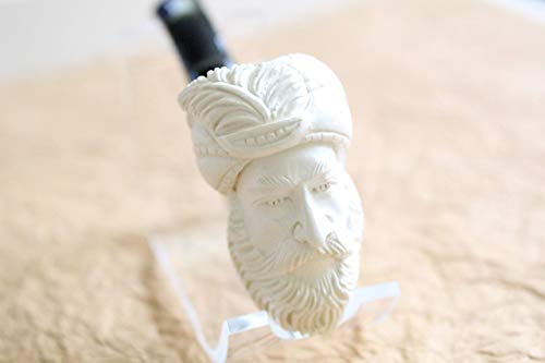White Turkish Meerschaum Smoking Pipe Handcrafted, Unique Design by Handmade Studio