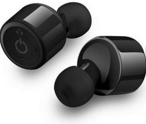Haavitek True Wireless Bluetooth CSR V4.2 Earphones with 360º Sport Stereo Sound, Noise Cancelling, Charging Kit, Handsfree Mic, Longer Battery (5 Hours) for Smart Phone (Black Color)
