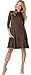 Zero City Womens Casual Pockets Plain Flowy Simple Swing T-Shirt Loose Dress, 12chocolate, Medium