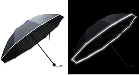VanSafety Golf Umbrella Compact Folding Sunproof Waterproof Windproof Reflective Business Travels Summer Gifts Black
