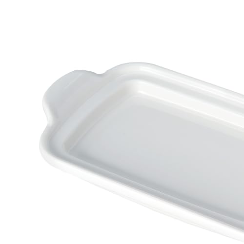 JSHKY Large Butter Dish with Lid Fits 500g or 250g Butter Block, White | Porcelain Butter Container for Countertop, Butter Storage, Gift for Mother’s Day, Thanksgiving or Christmas