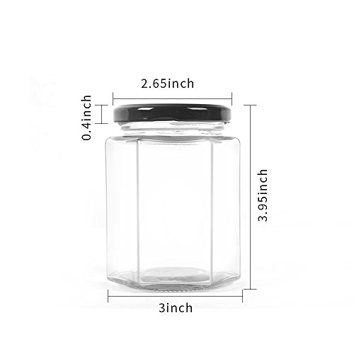 image for STARSIDE 12 pack 9 oz Clear Glass Jam Jars for Jam,Honey,candies,sauce