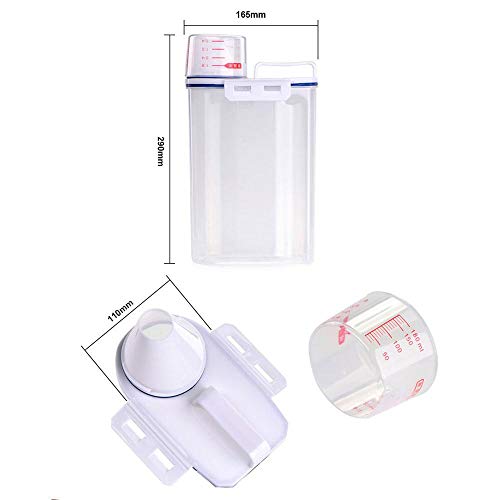 AOLVO Rice Bin 2kg Rice Container, 3 Pcs Airtight Cereal Container Rice Barrel Dry Grain Dispenser Thicken Rice Cylinder Clear Food Storage Box with Airtight Design Measuring Cup Pour Spout (3pc)