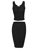 Tom's Ware Women Stylish Crop Top Midi Skirt Two-Piece Bodycon Midi Dress