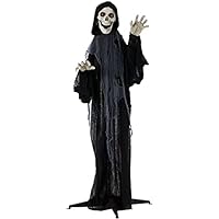 Haunted Hill Farm HHRPR-3FLS Life-Size Animated Grim Reaper Prop w/Flashing Eyes and Ribs Indoor/Outdoor Halloween Decoration, Color 4 Haunted Hill Farm HHRPR-3FLS Life-Size Animated Grim Reaper Prop w/Flashing Eyes and Ribs Indoor/Outdoor Halloween Decoration, Color 4